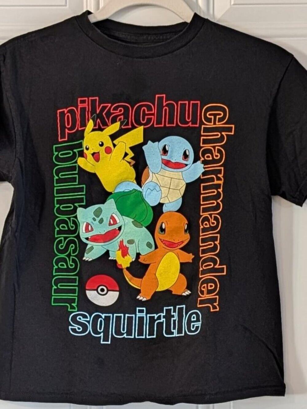 Pokemon Pokémon Graphic Tee Kids M | Pikachu Charmander Bulbasaur Squirtle Shirt